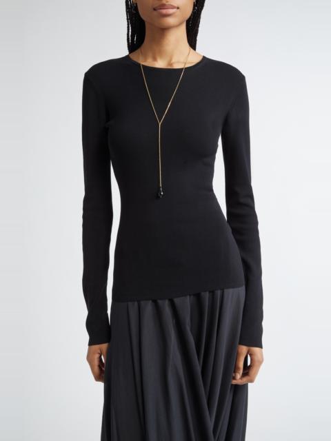 Totême TOTEME Compact Organic Cotton Top in Black at Nordstrom