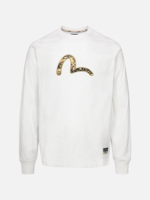 EVISU SEAGULL BROCADE APPLIQUÉ REGULAR FIT LONG-SLEEVE T-SHIRT