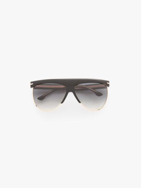 Victoria Beckham Sculpted Metal and Acetate Sunglasses with Flat Top