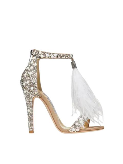 JIMMY CHOO Jimmy Choo Viola 100 mm Feather Tassel Cocktail Sandals