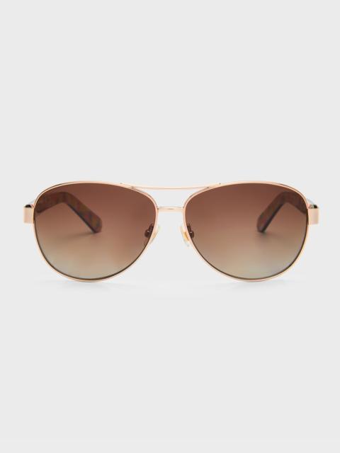 kate spade dalia stainless steel aviator sunglasses