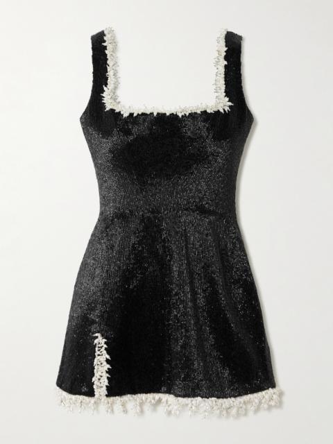 CLIO PEPPIATT Margot Embellished Satin Mini Dress