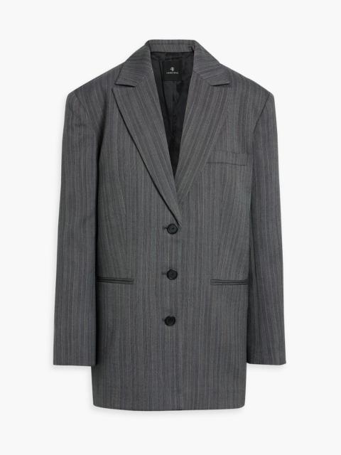 ANINE BING Declan striped wool-blend jacquard blazer