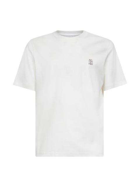 Brunello Cucinelli White Solomeo crest T-shirt