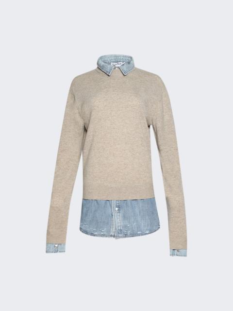 Acne Studios Layered Wool Jumper Beige