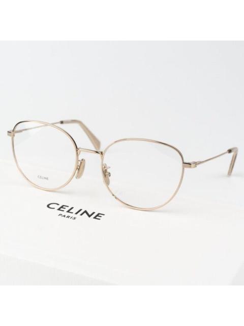 CELINE Celine Women Eyeglasses Metal Shiny Rose Gold Demo Round CL50095U 028 BRAND NEW