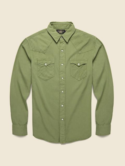 RRL by Ralph Lauren Slim Fit Twill Western Shirt - Olive