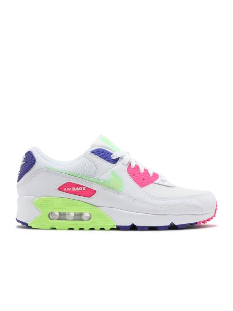 Nike WMNS AIR MAX 90 'WHITE INDIGO BURST VOLT'