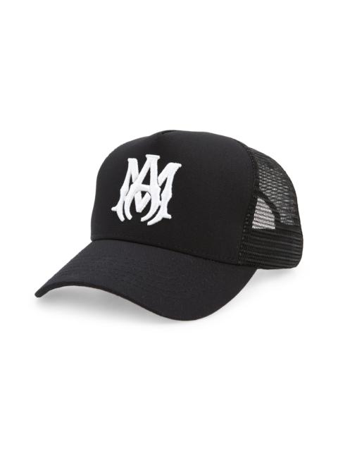 AMIRI AMIRI MA Logo Trucker Hat in Black /White at Nordstrom