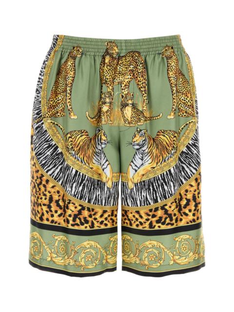 VERSACE Versace Men Printed Silk Bermuda Shorts