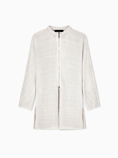 GIORGIO ARMANI PLEATED VISCOSE BLEND KNIT JACKET