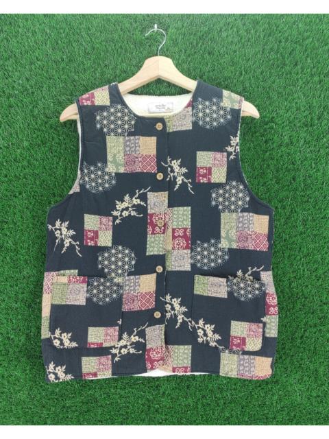 Other Designers Vintage - Apricot Talking Patchwork Style Vest