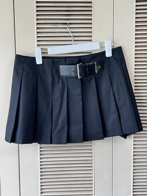 Prada Prada Re-Nylon Recycled Nylon Belted Triangle Logo Skirt