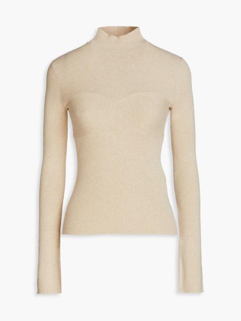 maje Ribbed cotton-blend turtleneck sweater
