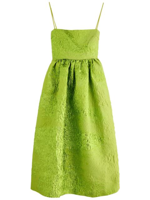 Stine Goya Metallic Cloque Midi Dress