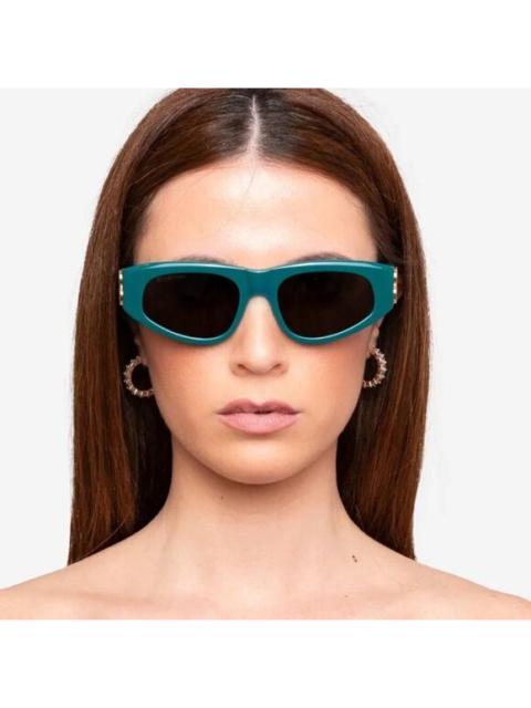 BALENCIAGA SALE! NEW Balenciaga BB0095S 005 Green Gold Logo Grey Cat Eye Women Sunglasses