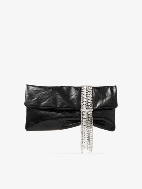 JIMMY CHOO Zandra
Black Vintage Metallic Leather Clutch Bag