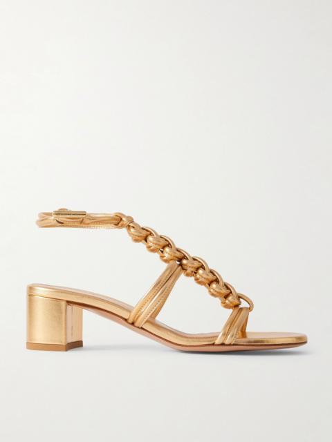 Gianvito Rossi Capua 45 braided metallic leather sandals Gold