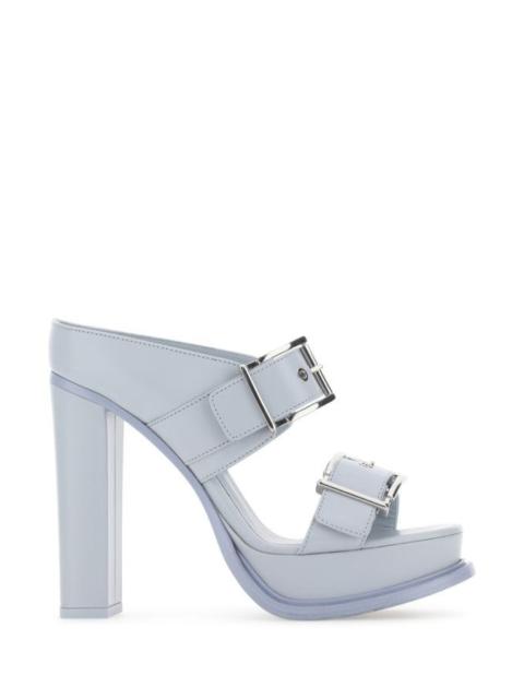 Alexander McQueen ALEXANDER MCQUEEN Pastel Light-Blue Leather Sandals