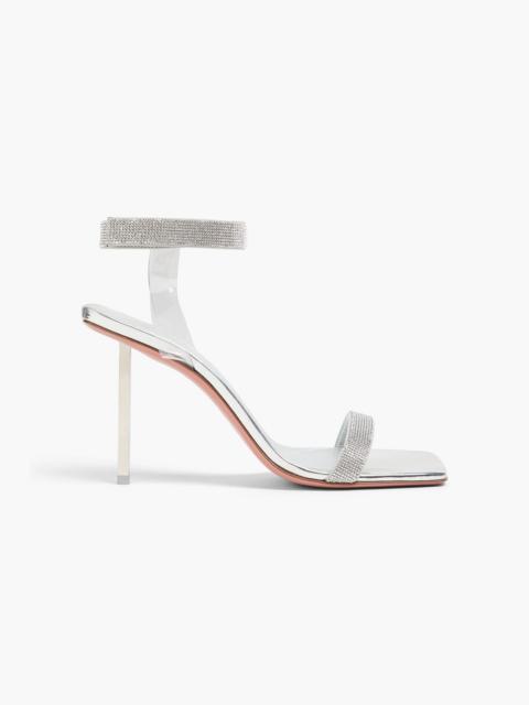 Amina Muaddi Rih crystal-embellished metallic leather sandals