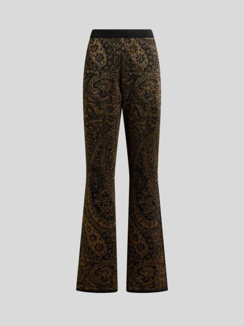 Etro FLARED TROUSERS IN WOOL-BLEND JACQUARD WITH METALLIC PAISLEY MOTIF
