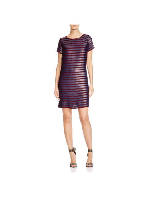Other Designers French Connection Sequin Striped Shift Cocktail Dress Above Knee Sz 0 NWT $298