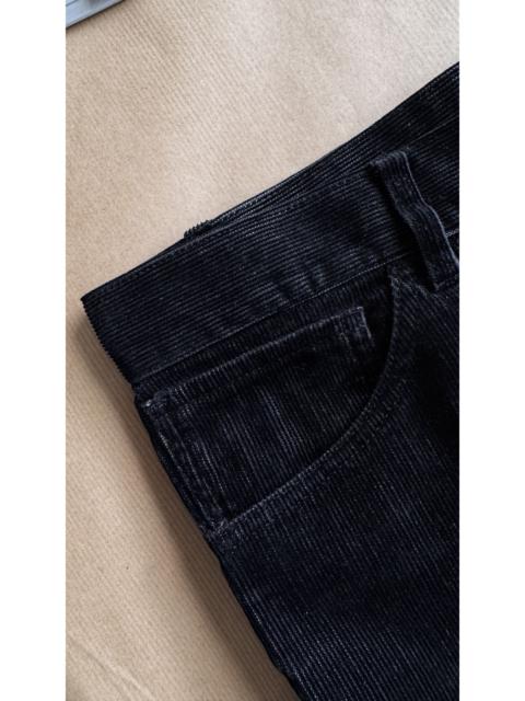 aa . L . AS NEW . WIDE CORDUROY DEEP BLACK PANTS