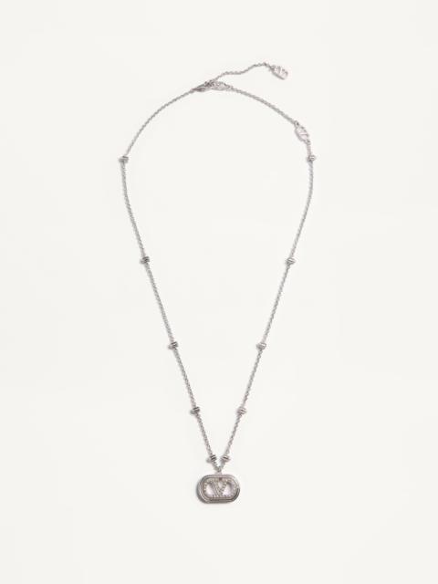 Valentino VLOGO SIGNATURE METAL NECKLACE WITH PEARLS AND SWAROVSKI® CRYSTALS