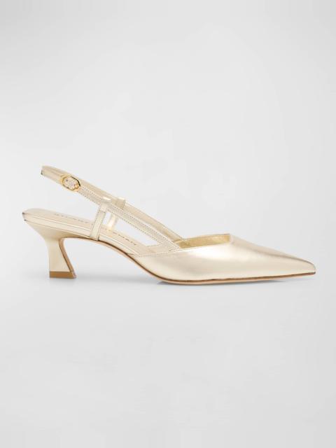 Vinnie Metallic Kitten Slingback Pumps