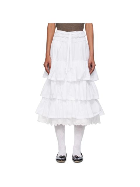 OPEN YY White Rolled Waist Tiered Midi Skirt