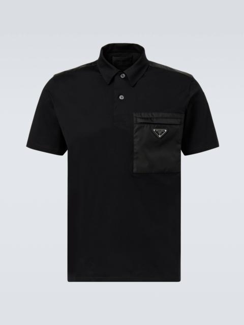 Prada Re-Nylon cotton-blend polo shirt