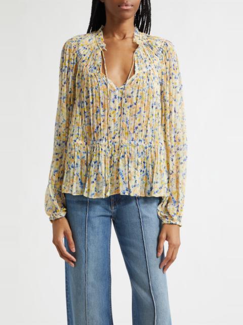 ULLA JOHNSON Ulla Johnson Leandra Floral Long Sleeve Top in Daffodil at Nordstrom