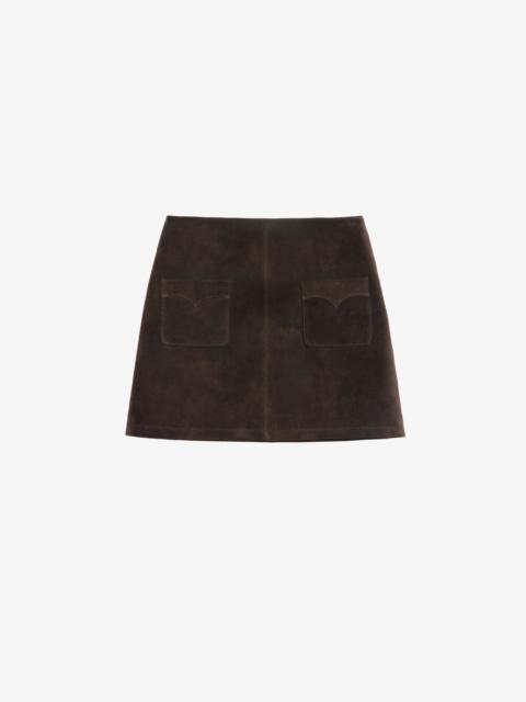 Zadig & Voltaire Jaime Suede Leather Skirt