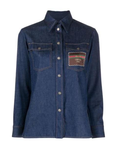 GUCCI Logo-patch Denim Shirt