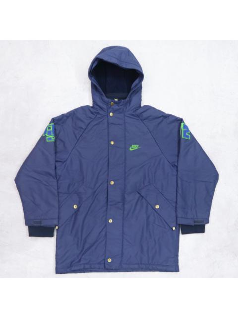Nike Vintage 90s NIKE Mini Logo Embroidered Bomber Coat Windbreaker Quilted Hoodie Jacket