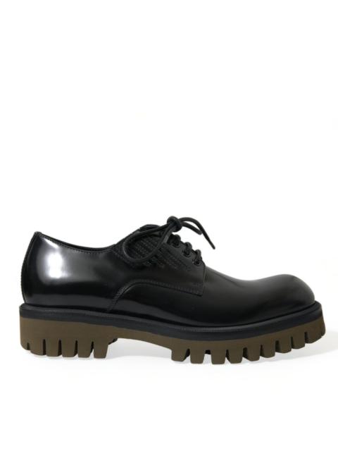 Dolce & Gabbana Dolce & Gabbana Black Leather Lace Up Derby Men Dress Shoes