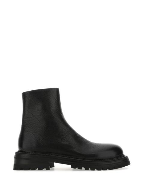 Marsell Man Black Leather Ankle Boots