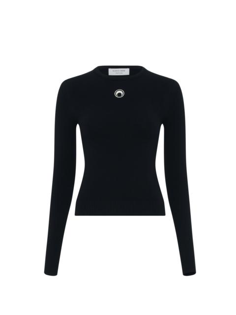 Marine Serre Moon Logo Knit Fitted Sweater