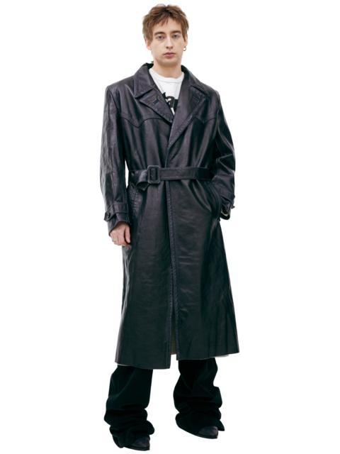 Enfants Riches Déprimés LEATHER TRENCH COAT WITH BELT
