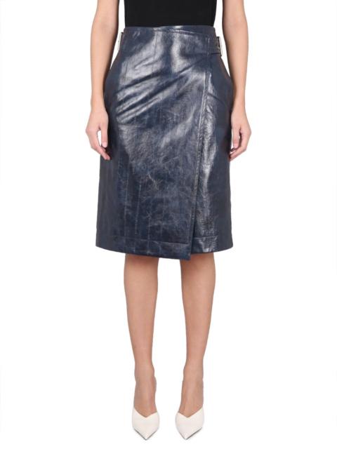Bottega Veneta Bottega Veneta Women Leather Midi Skirt