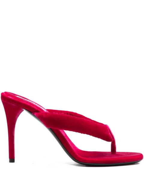 Alaïa 90mm velvet thong mules