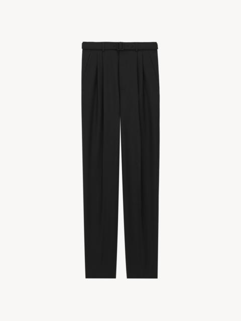 SAINT LAURENT SLIM-FIT PANTS IN WOOL GABARDINE