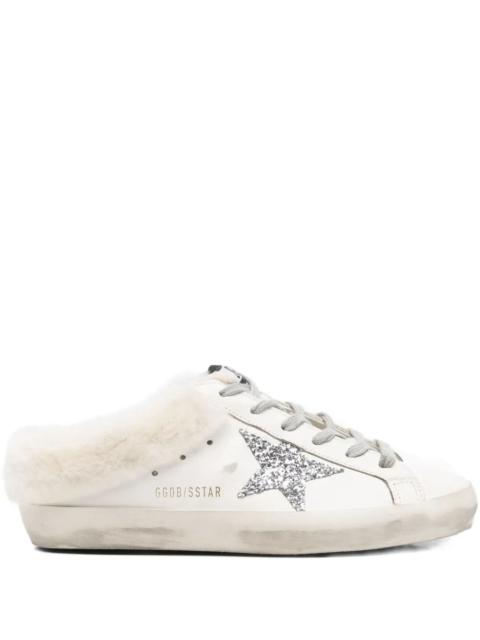 Golden Goose Golden Goose Women "Super Star" Sabot Leather Upper Glitter Star Shearling Lining