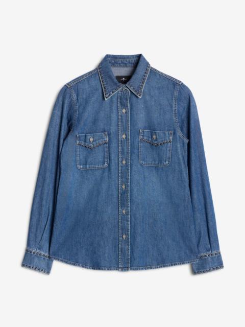 7 For All Mankind Denim Western Shirt in Street Wise