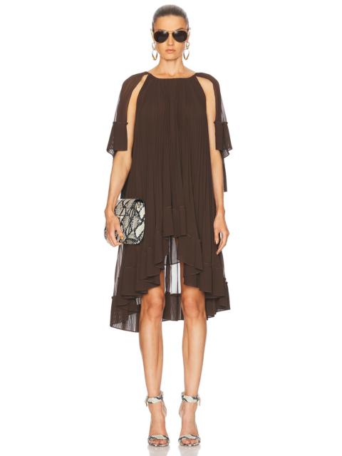 Illuminate Pleated Cape Mini Dress