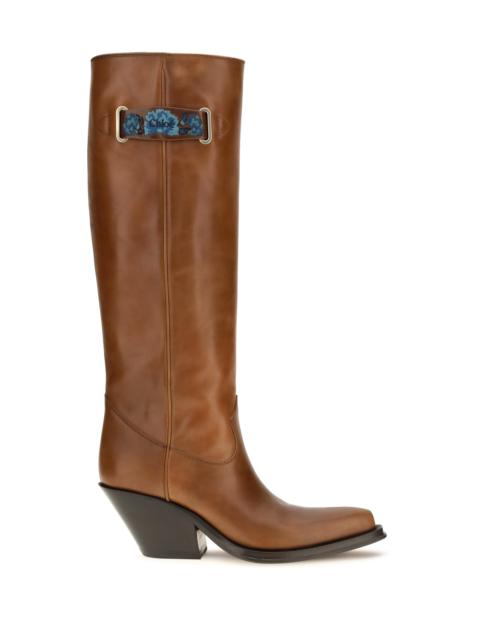 Chloé Chloé Azelan Over-the-knee Leather Boots Amber Brown