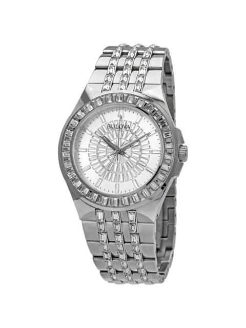 Other Designers Bulova Phantom Quartz Crystal Silver Pave Dial Men's Watch 96A236