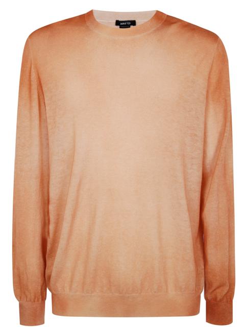 Avant Toi Two Colors Ultralight Cashmere And Wool Round Neck Pullover