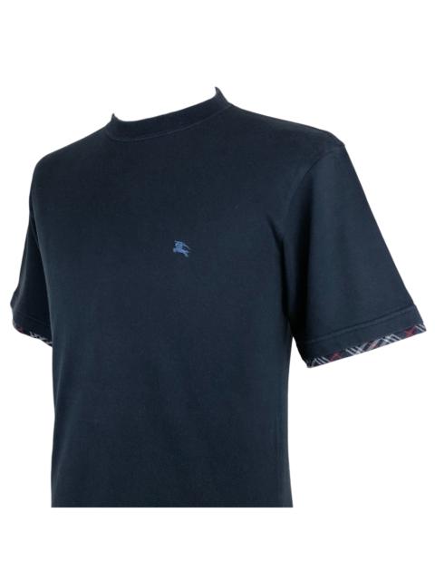 Burberry Burberry Black Label Nova Check Cuff Blue T-Shirt Japan M Rare Designer Tee