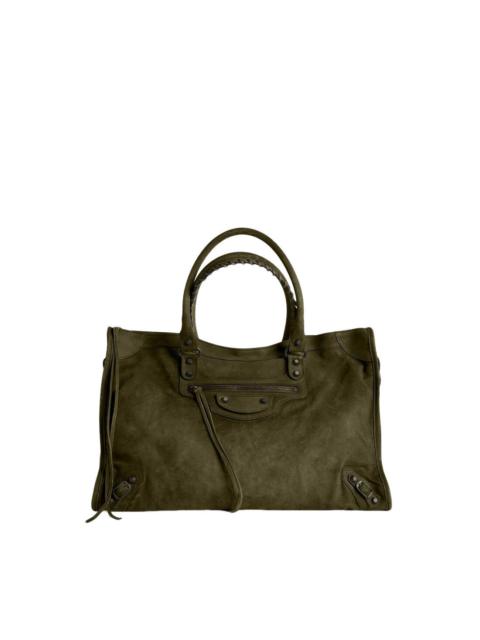 BALENCIAGA BALENCIAGA Le City Large $3400 military khaki Top Handle Bag